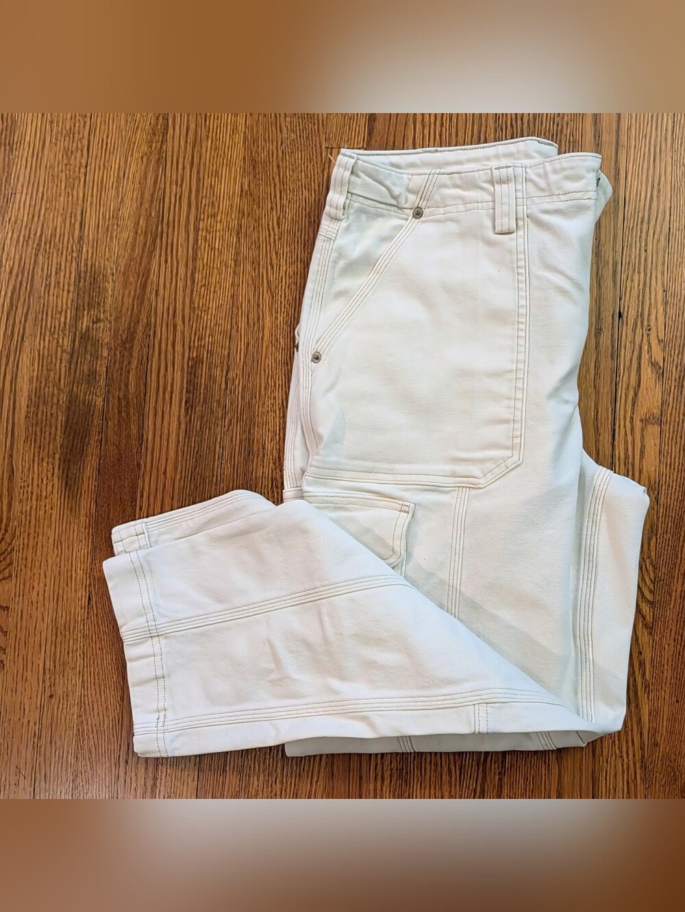 NWOT Duluth Trading Co Cream Women’s Cropped Utility Pants Size 12